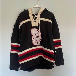 Black and Red Prolette Sports Men’s  Hockey Hoodie with pockets